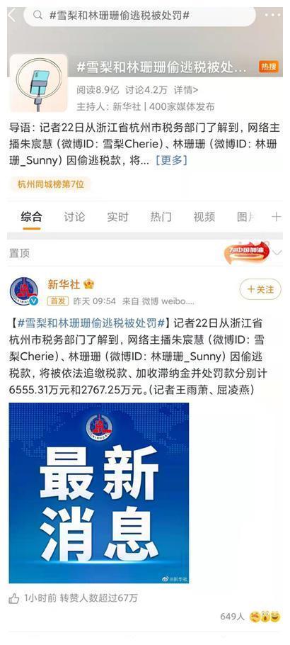 明星网红罚款多少万了,万元级罚款频现