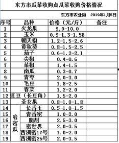 瓜菜今日价格行情